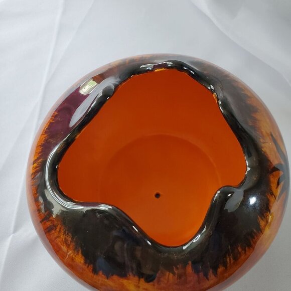 Vintage 1980s Art Pottery Planter Desert Landscape & Palm Tree Design Signed - Picture 12 of 16